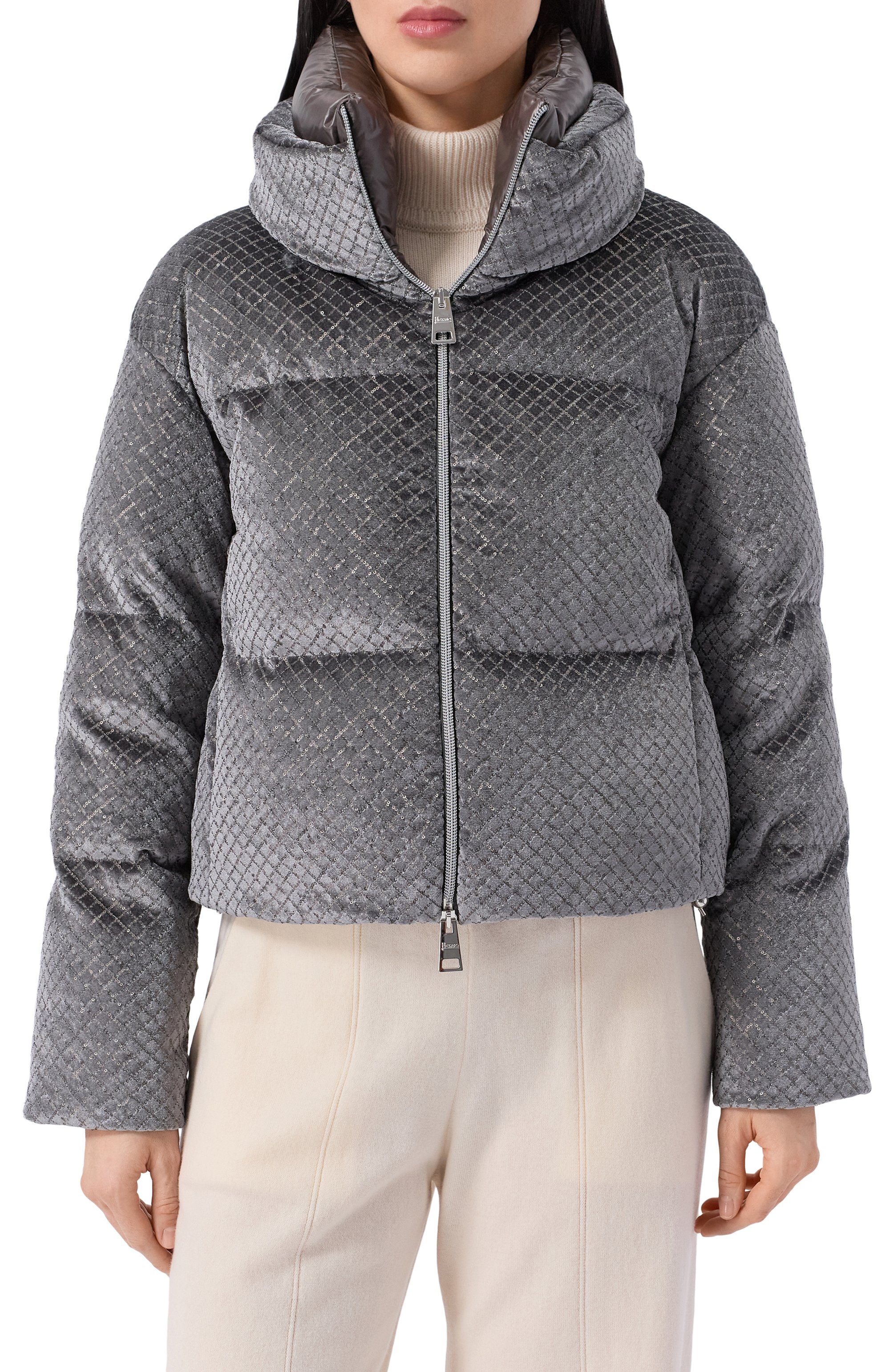 Пуховик с отделкой пайетками HERNO, арт. PI002161D/12751, фото 3