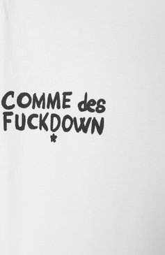 Мужская хлопковая футболка COMME DES FUCKDOWN белого цвета, арт. CFABM01552 | Фото 6 (Драгоценные камни: Проставлено; Материал сплава: Проставлено; Длина (для топов): Стандартные; Рукава: Короткие; Материал внешний: Хлопок; Принт: С принтом; Стили: Спорт-шик; Мужское Кросс-КТ: Футболка-одежда; Кросс-КТ: Джерси)