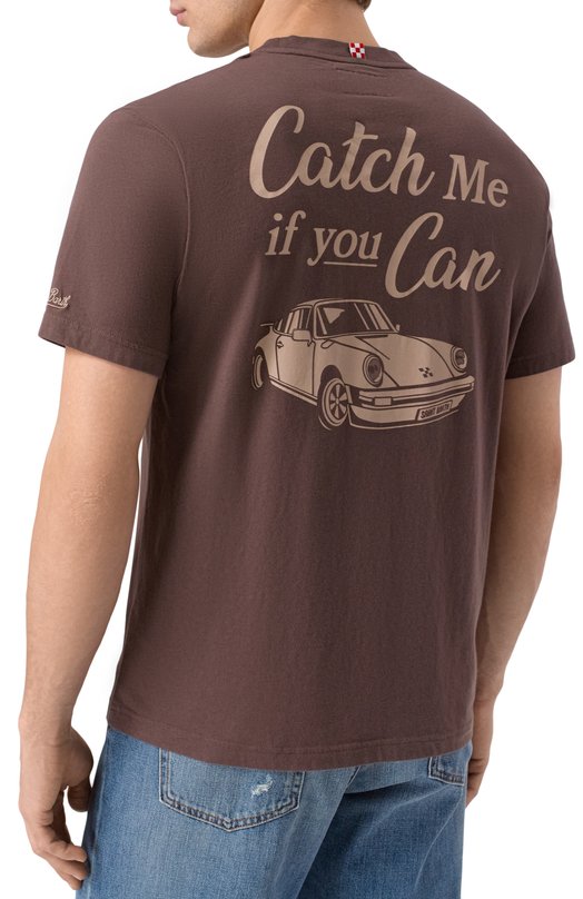 Хлопковая футболка MC2 Saint Barth ARN0001-00838I/ARN0TT Коричневый  ARN0001-00838I/ARN0TT Фото 4