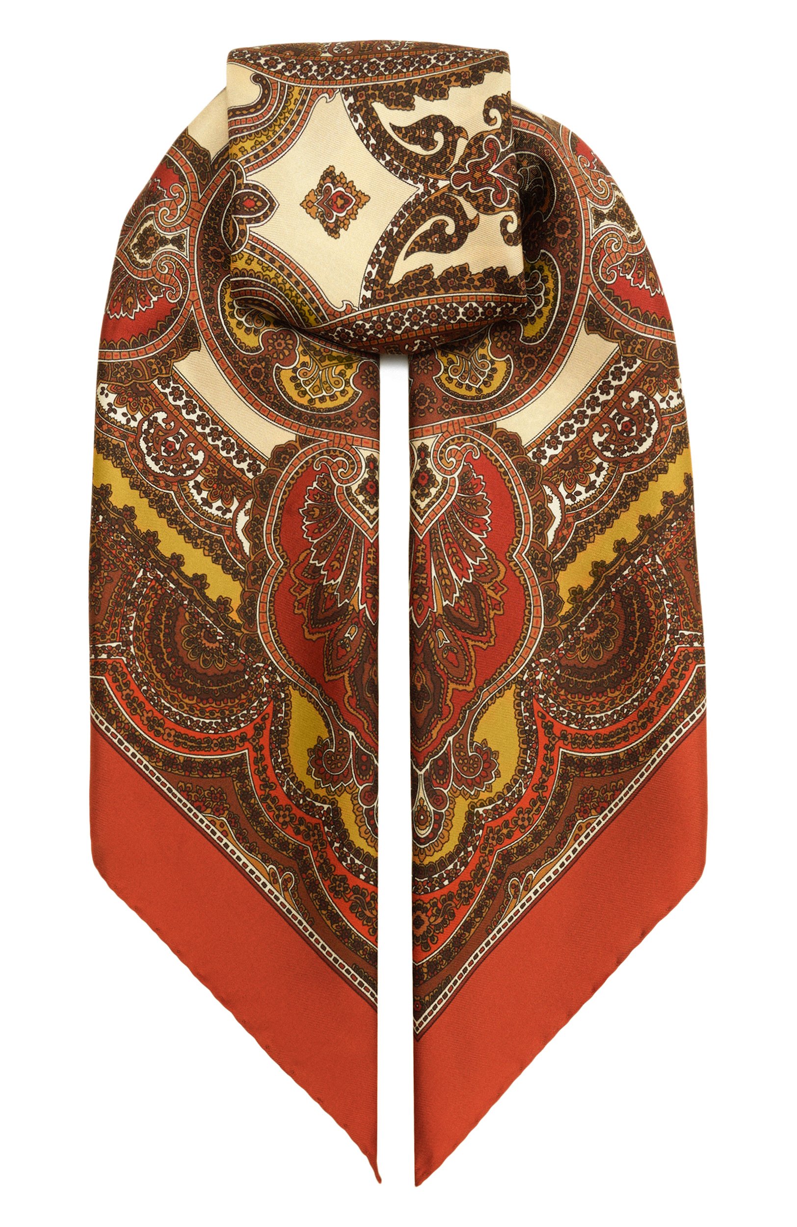 Шелковый платок SAINT LAURENT разноцветного цвета по цене 66300 руб., арт. A001L9/3Y001, фото 1 Шелковый платок SAINT LAURENT, арт. A001L9/3Y001, фото 1