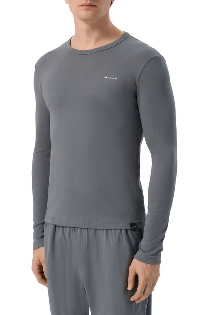 Хлопковый лонгслив KITON темно-серого цвета по цене 48950 руб., арт. UNWM012K0263L, фото 3 Хлопковый лонгслив KITON, арт. UNWM012K0263L, фото 3