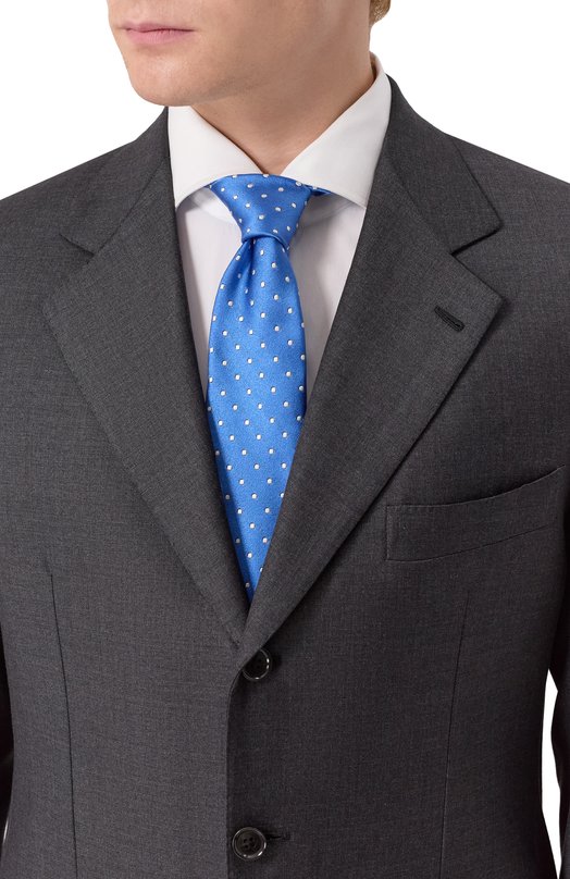 Шелковый галстук Kiton UCRVKLC06L7501 Голубой  UCRVKLC06L7501 Фото 2