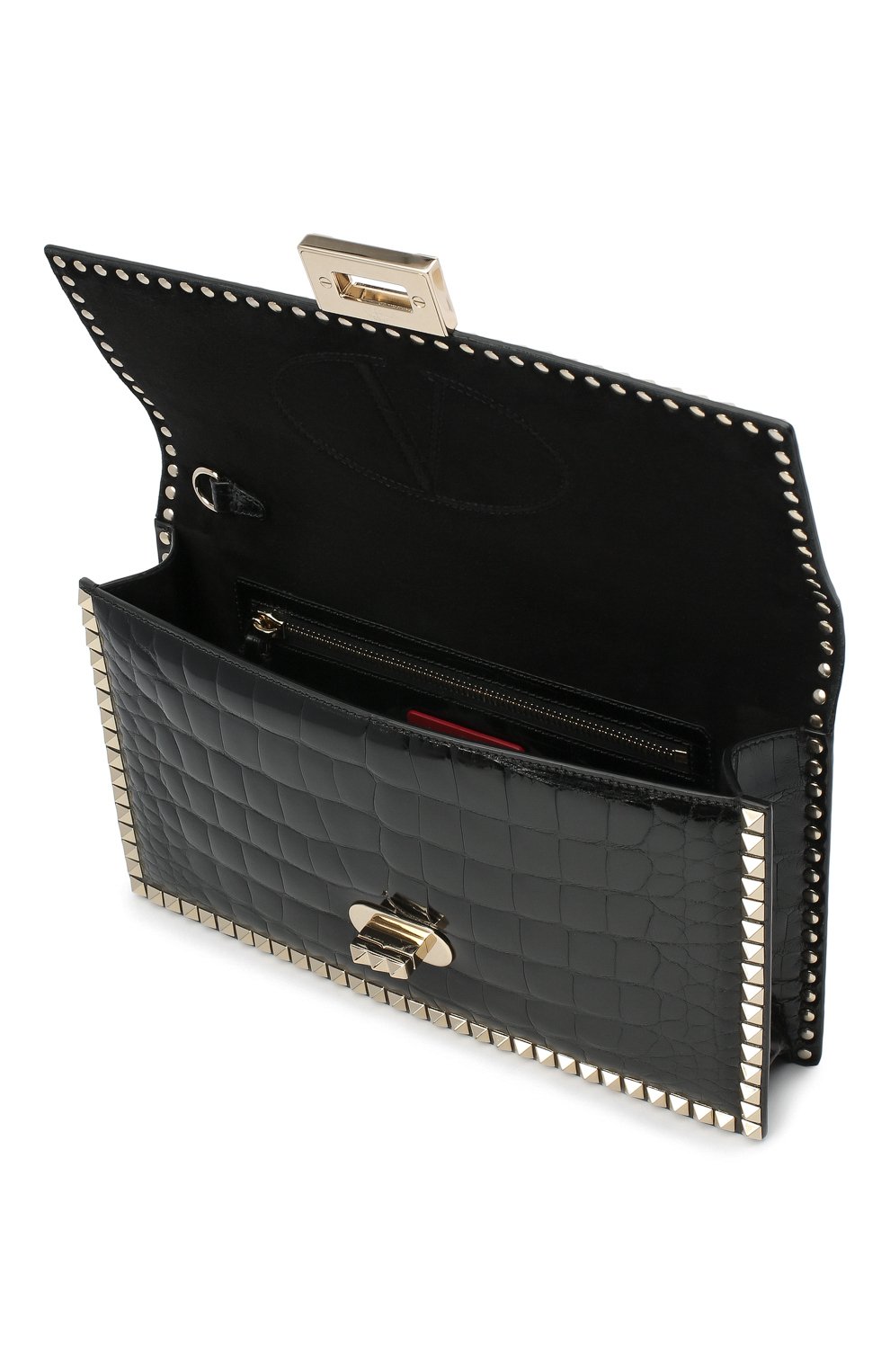 Клатч rockstud из кожи аллигатора VALENTINO, арт. RW2B0D18/C0D/AMIS, фото 4