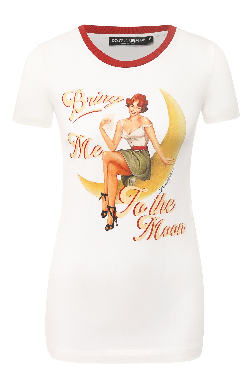 Хлопковая футболка DOLCE & GABBANA белого цвета по цене 48750 руб., арт. F8L99T/FI7TB, фото 1 Хлопковая футболка DOLCE & GABBANA, арт. F8L99T/FI7TB, фото 1