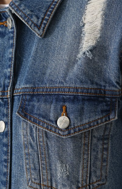 Джинсовая куртка с потертостями и декорированной спинкой DALOOD, арт. PD0179R18/DARK BLUE, фото 5
