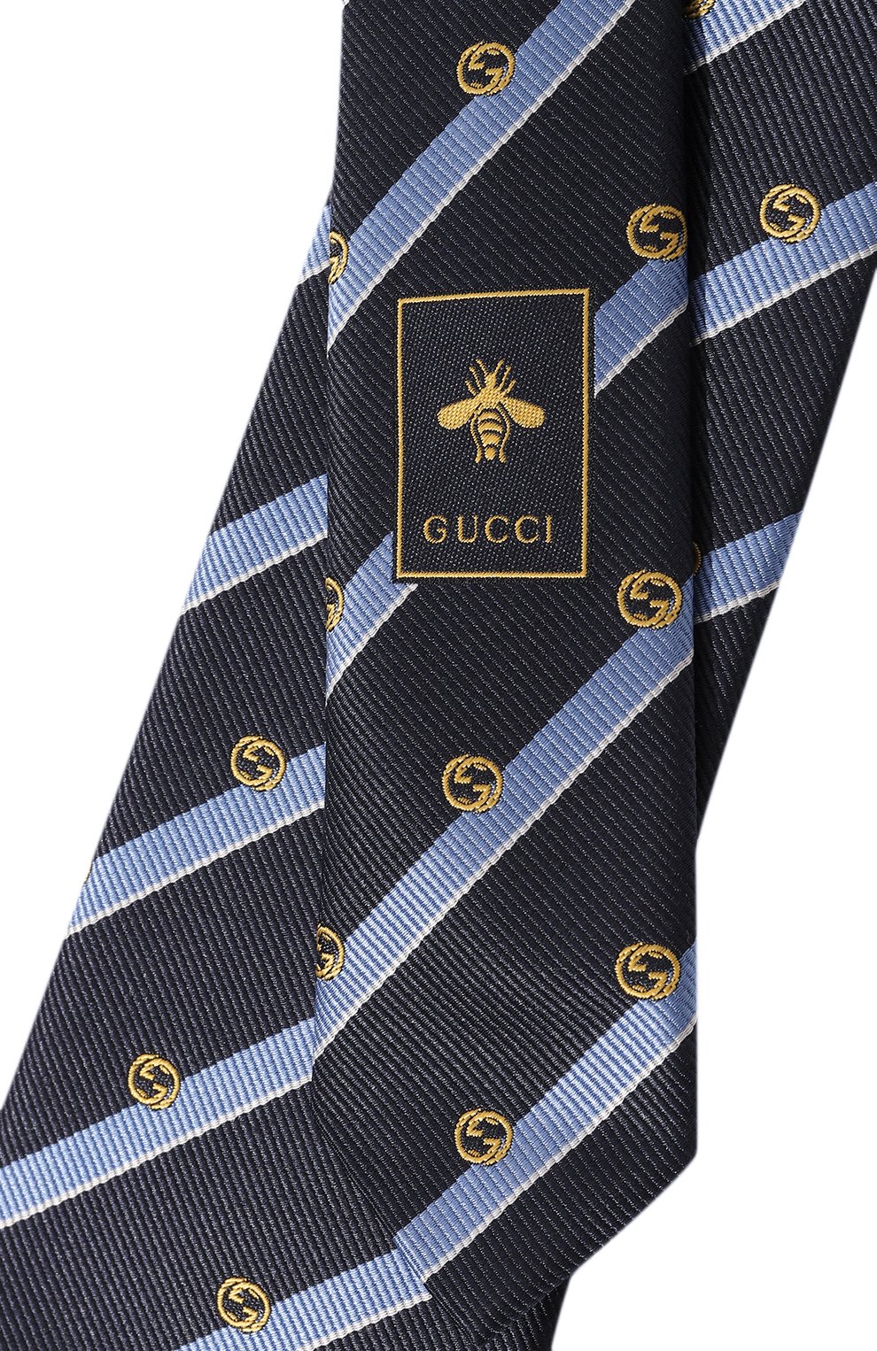 Шелковый галстук GUCCI синего цвета по цене 28800 руб., арт. 660058 4E002, фото 4 Шелковый галстук GUCCI, арт. 660058 4E002, фото 4