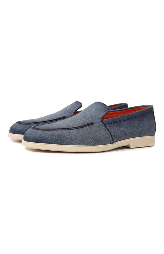 

Кожаные лоферы Malibu Santoni, Синий