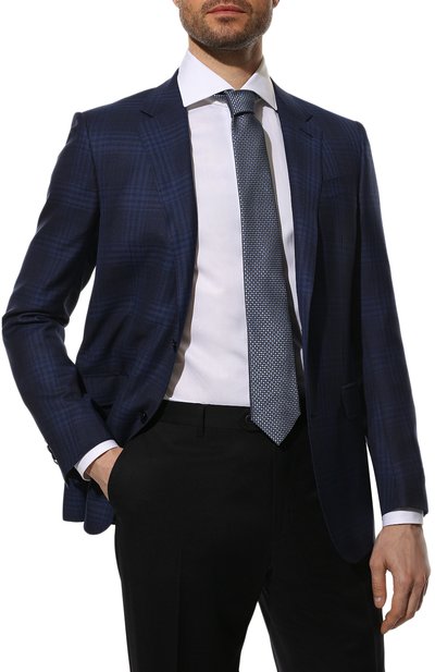 Шелковый галстук CANALI синего цвета по цене 13250 руб., арт. 18/HJ03383, фото 2 Шелковый галстук CANALI, арт. 18/HJ03383, фото 2