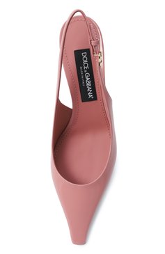 Женские кожаные туфли mun 60 DOLCE & GABBANA розового цвета, арт. CG0805/A1037 | Фото 6 (Каблук высота: Средний; Материал внешний: Натуральная кожа; Материал внутренний: Натуральная кожа; Подошва: Плоская; Женское Кросс-КТ: Слингбэки; Каблук тип: Шпилька)