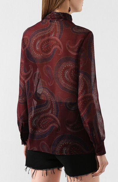 Шерстяная рубашка SAINT LAURENT сиреневого цвета по цене 120500 руб., арт. 616895/Y7A22, фото 4 Шерстяная рубашка SAINT LAURENT, арт. 616895/Y7A22, фото 4