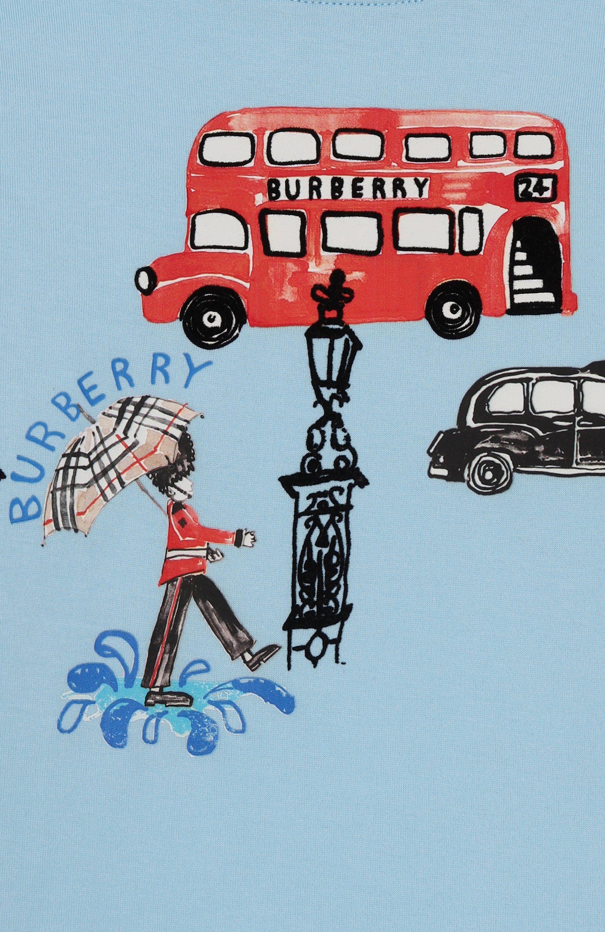 Хлопковая футболка BURBERRY голубого цвета по цене 25350 руб., арт. 8109526, фото 3 Хлопковая футболка BURBERRY, арт. 8109526, фото 3