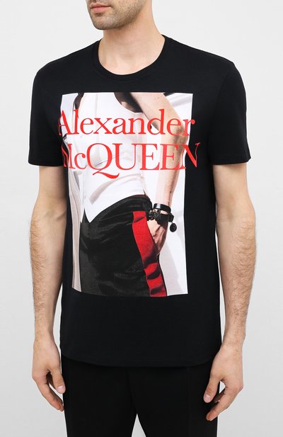 Хлопковая футболка ALEXANDER MCQUEEN, арт. 624182/QPZ73, фото 3