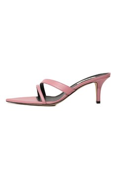 Женские кожаные мюли ELLEME розового цвета, арт. ASYMMETRIC STRAP SANDAL/LEATHER | Фото 4 (Материал внутренний: Натуральная кожа; Материал сплава: Проставлено; Каблук высота: Средний; Каблук тип: Шпилька; Подошва: Плоская; Драгоценные камни: Проставлено)