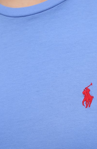 Хлопковая футболка POLO RALPH LAUREN синего цвета по цене 8590 руб., арт. 211734144, фото 5 Хлопковая футболка POLO RALPH LAUREN, арт. 211734144, фото 5