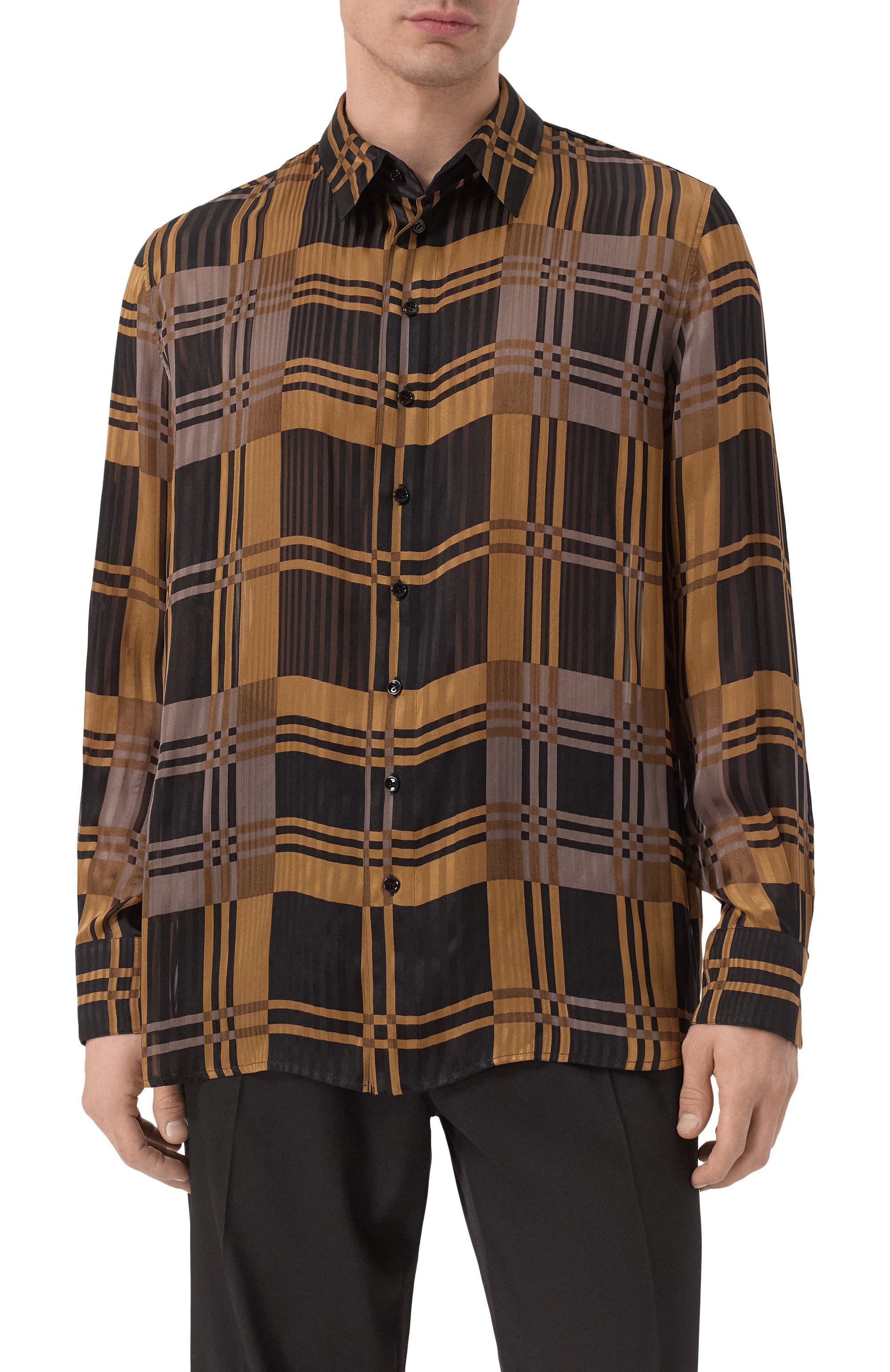 Шелковая рубашка SAINT LAURENT, арт. 813932/Y1L28, фото 3