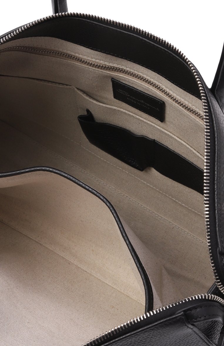 Мужская портфель SANTONI черного цвета, арт. UFBGA2715EN-AVGP | Фото 5 (Материал: Натуральная кожа; Размер: large; Ремень/цепочка: На ремешке; Сумки-технические: Портфели; Автоматизация ТО: Проставлено; Автоматизация состава: Проставлено)