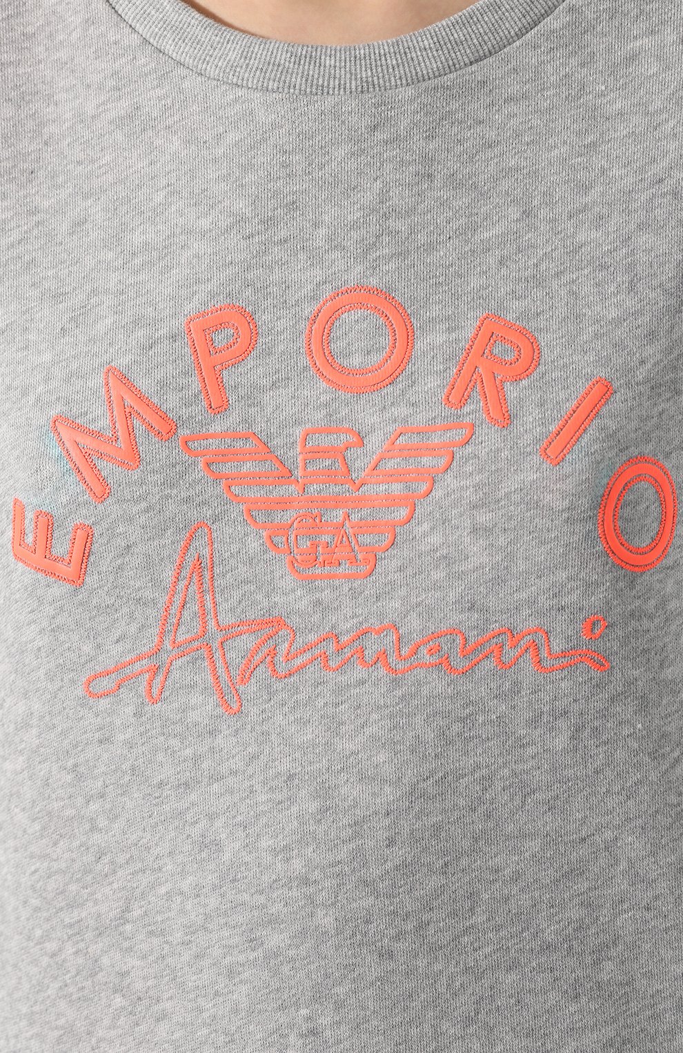 Хлопковый свитшот EMPORIO ARMANI серого цвета по цене 14100 руб., арт. 164320/0P287, фото 5 Хлопковый свитшот EMPORIO ARMANI, арт. 164320/0P287, фото 5