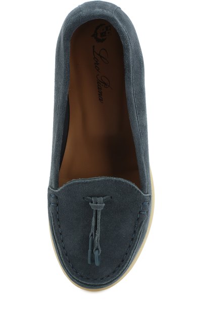 Замшевые лоферы LORO PIANA голубого цвета по цене 52100 руб., арт. FAI1634, фото 4 Замшевые лоферы LORO PIANA, арт. FAI1634, фото 4