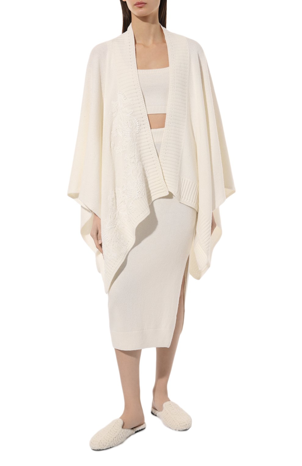 Накидка из вискозы и шерсти ERMANNO SCERVINO, арт. D434D500APDAN, фото 2