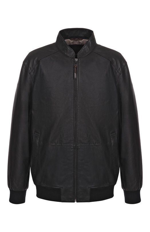 Кожаный бомбер Windsor B0RELL03-L/1300145/64 Чёрный B0RELL03-L/1300145/64