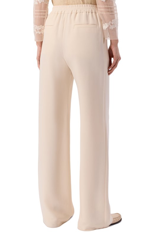 Шелковые брюки Valentino 8B3RB745/1MM Кремовый  8B3RB745/1MM Фото 4