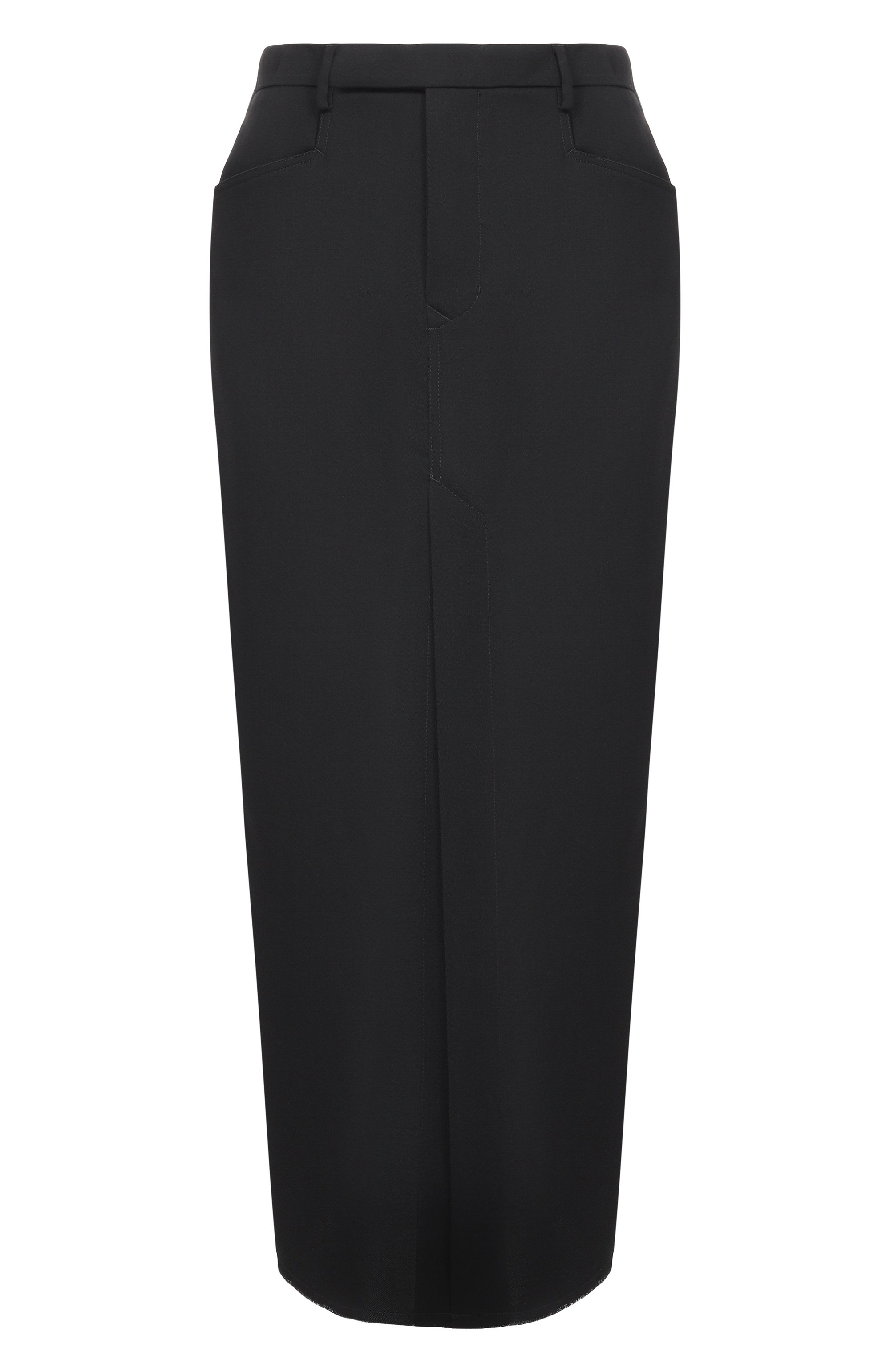 Шерстяная юбка RICK OWENS черного цвета по цене 98450 руб., арт. RP02F5349/WT, фото 1 Шерстяная юбка RICK OWENS, арт. RP02F5349/WT, фото 1