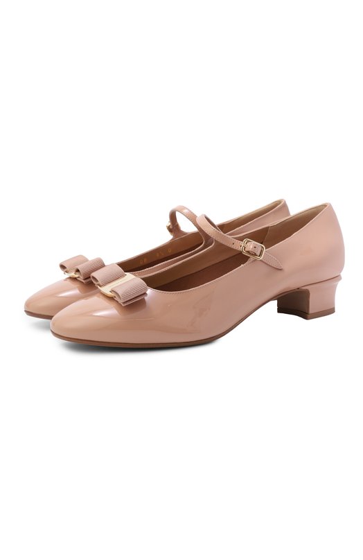 Лакированные туфли Vara Bow 30 Ferragamo 01L345/790 Бежевый 01L345/790