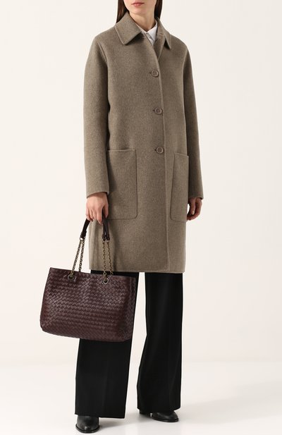 Кашемировое пальто прямого кроя с накладными карманами BOTTEGA VENETA, арт. 498952/VD0D0, фото 2