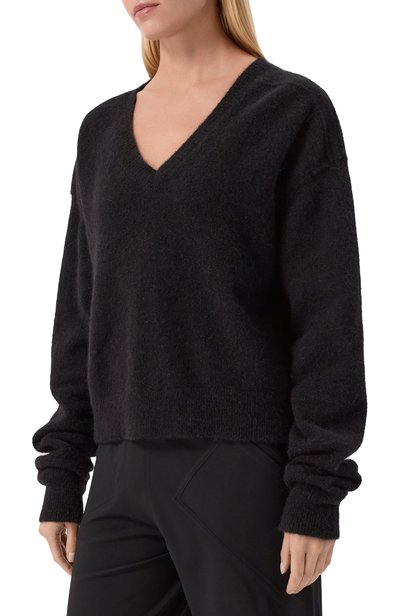 Шерстяной пуловер RICK OWENS черного цвета по цене 97700 руб., арт. RP02F5650/KWP, фото 3 Шерстяной пуловер RICK OWENS, арт. RP02F5650/KWP, фото 3