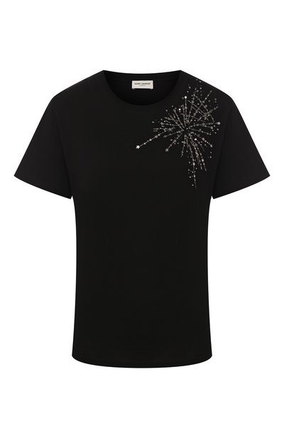 Женская хлопковая футболка SAINT LAURENT, арт. 614296/YBKL2