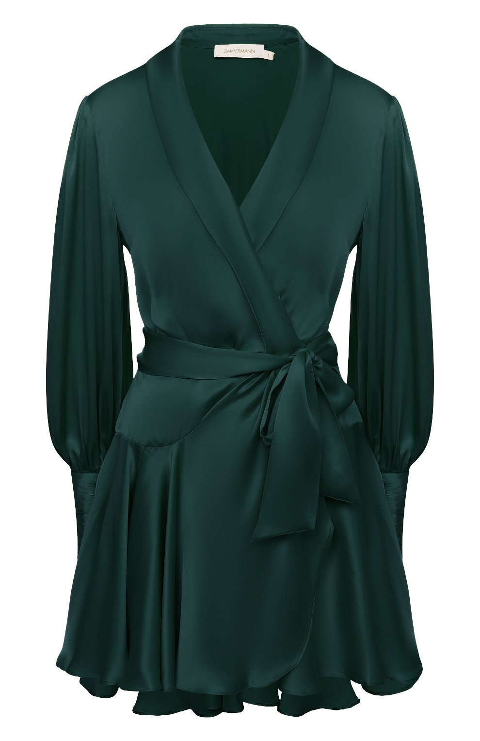 Шелковое платье ZIMMERMANN бирюзового цвета по цене 65200 руб., арт. 8067DRC0N, фото 1 Шелковое платье ZIMMERMANN, арт. 8067DRC0N, фото 1