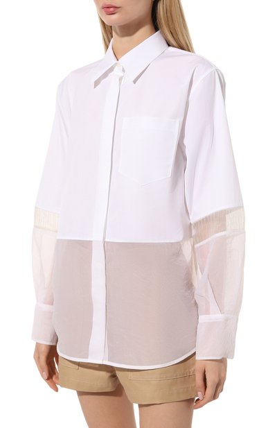 Хлопковая рубашка HELMUT LANG белого цвета по цене 56300 руб., арт. N01HW502, фото 3 Хлопковая рубашка HELMUT LANG, арт. N01HW502, фото 3