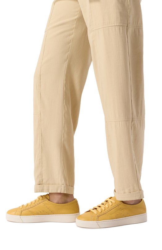 Кожаные кеды Santoni WBGG61345PNNTDYI Жёлтый  WBGG61345PNNTDYI Фото 3