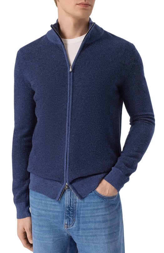 Кардиган из шерсти и кашемира Andrea Campagna M5625-9416 Синий  M5625-9416 Фото 3