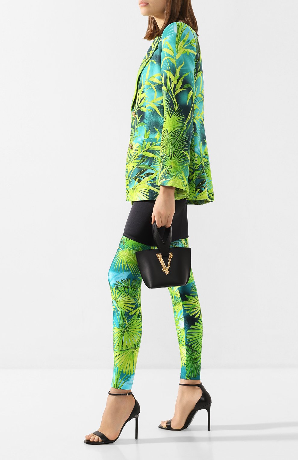 Легинсы VERSACE зеленого цвета по цене 59450 руб., арт. A83807/A234697, фото 2 Легинсы VERSACE, арт. A83807/A234697, фото 2