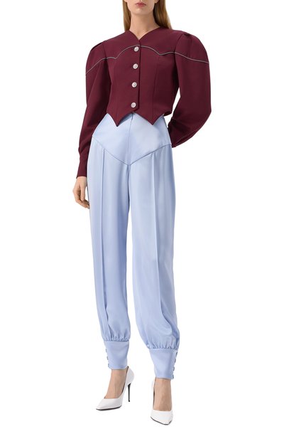 Шерстяной жакет ULYANA SERGEENKO бордового цвета по цене 265000 руб., арт. GCC005FW24RESORT 2070Т24, фото 2 Шерстяной жакет ULYANA SERGEENKO, арт. GCC005FW24RESORT 2070Т24, фото 2