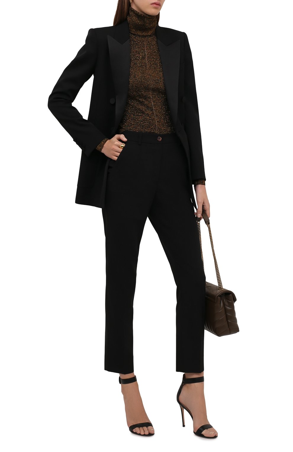 Водолазка SAINT LAURENT коричневого цвета по цене 104500 руб., арт. 670517/Y75GI, фото 2 Водолазка SAINT LAURENT, арт. 670517/Y75GI, фото 2