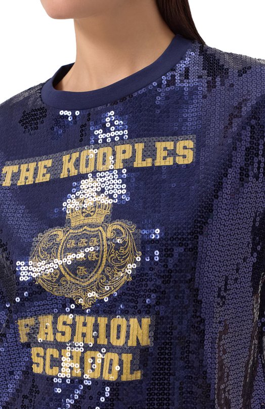 Футболка с отделкой пайетками The Kooples FTSC30005K Синий  FTSC30005K Фото 5