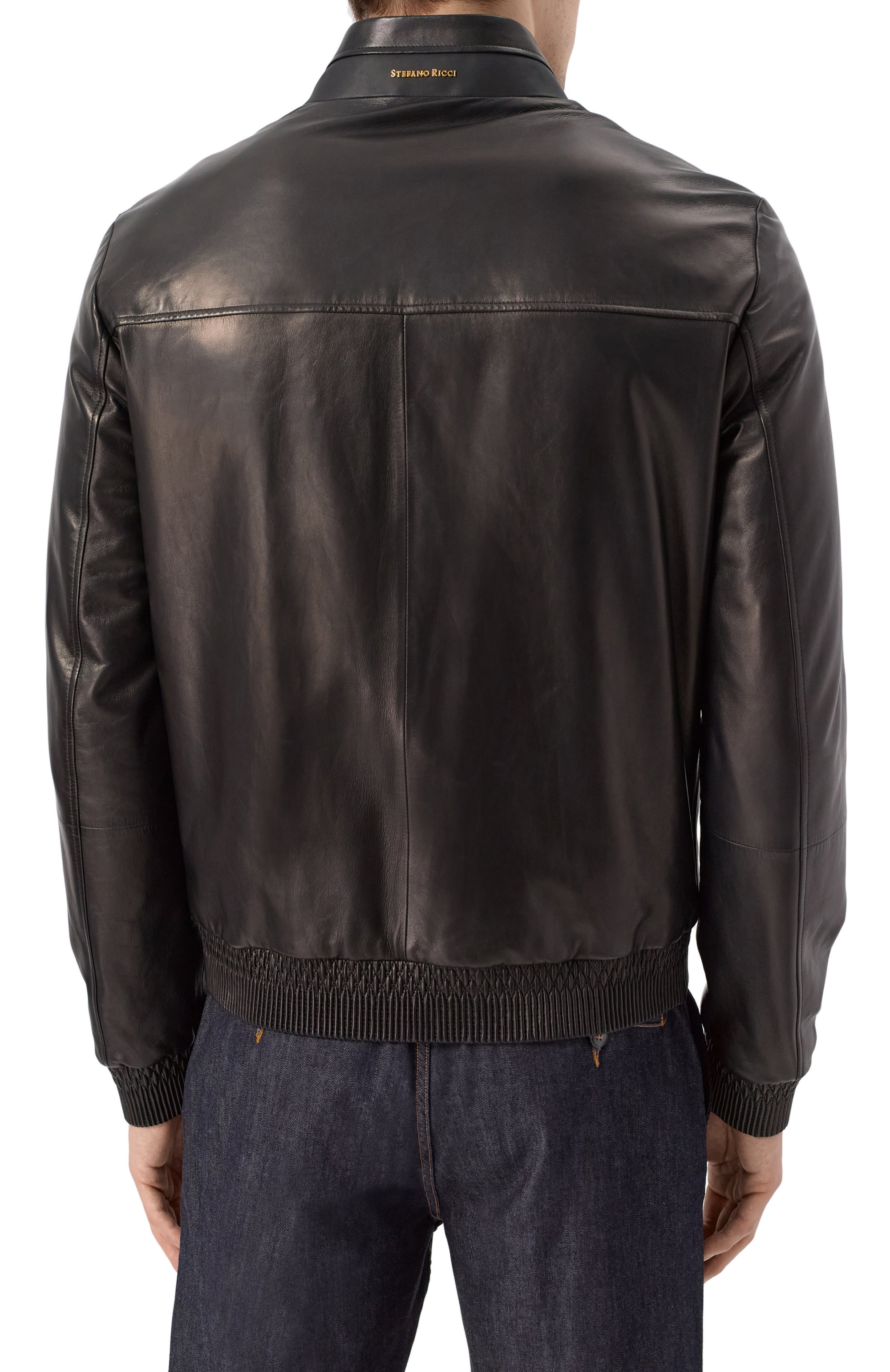 Кожаный бомбер STEFANO RICCI черного цвета по цене 782000 руб., арт. M7J4300060/NPGLLU, фото 4 Кожаный бомбер STEFANO RICCI, арт. M7J4300060/NPGLLU, фото 4