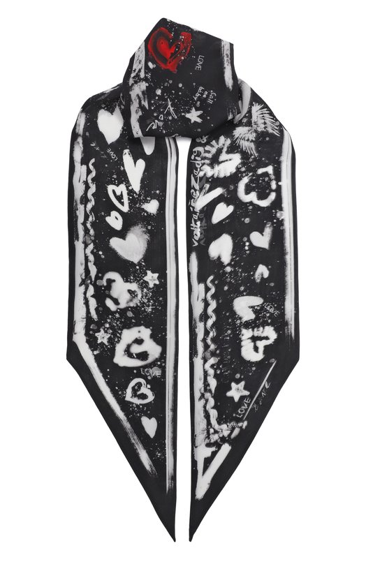 Шелковый шарф Jessie Zadig and Voltaire 0WSC01503 Чёрно-белый 0WSC01503