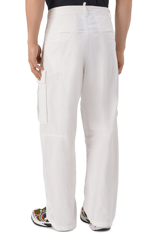 Хлопковые брюки-карго Dsquared2 S74KB1115/S35175 Белый  S74KB1115/S35175 Фото 4
