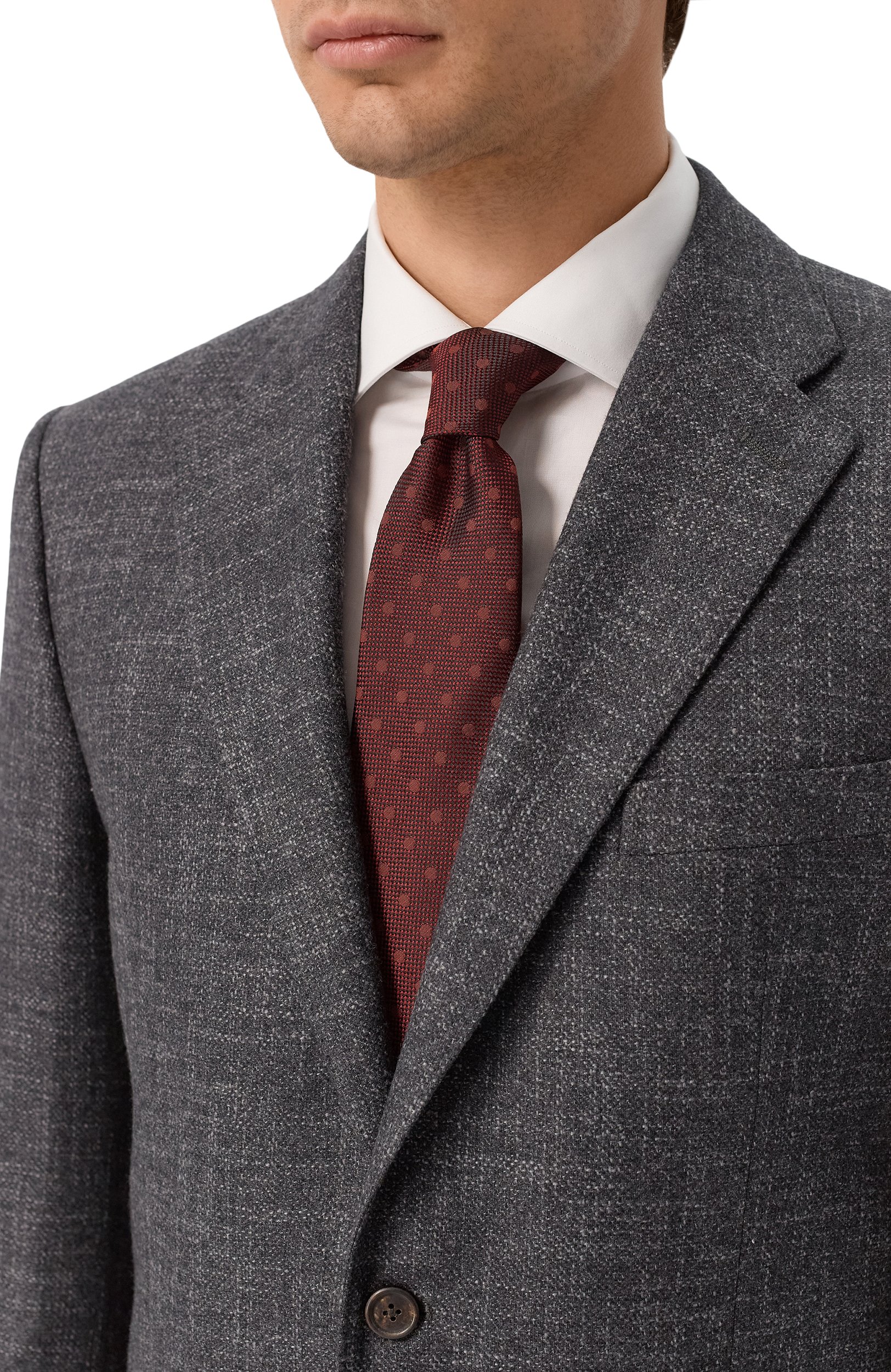 Шелковый галстук KITON бордового цвета по цене 41650 руб., арт. UCRVKPC02M91, фото 2 Шелковый галстук KITON, арт. UCRVKPC02M91, фото 2