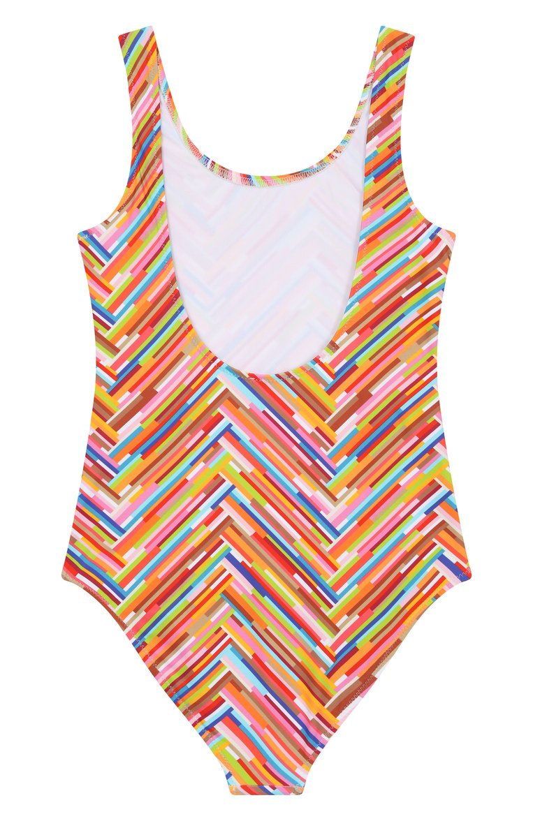 Детского слитный купальник MISSONI разноцветного цвета, арт. MWCA49/Z2891/4-6 | Фото 2 (Нос: Не проставлено; Девочки Кросс-КТ: Купальники-пляж; Принт: С принтом; Материал внешний: Синтетический материал; Ростовка одежда: 4 года | 104 см)