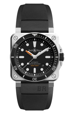 Мужские часы diver BELL & ROSS бесцветного цвета, арт. BR0392-D-BL-ST/SRB | Фото 1 (Механизм: Автомат; Материал корпуса: Сталь; Региональные ограничения белый список (Axapta Mercury): Не проставлено; Цвет циферблата: Чёрный; Нос: Не проставлено; Ограничения доставки: m-style)