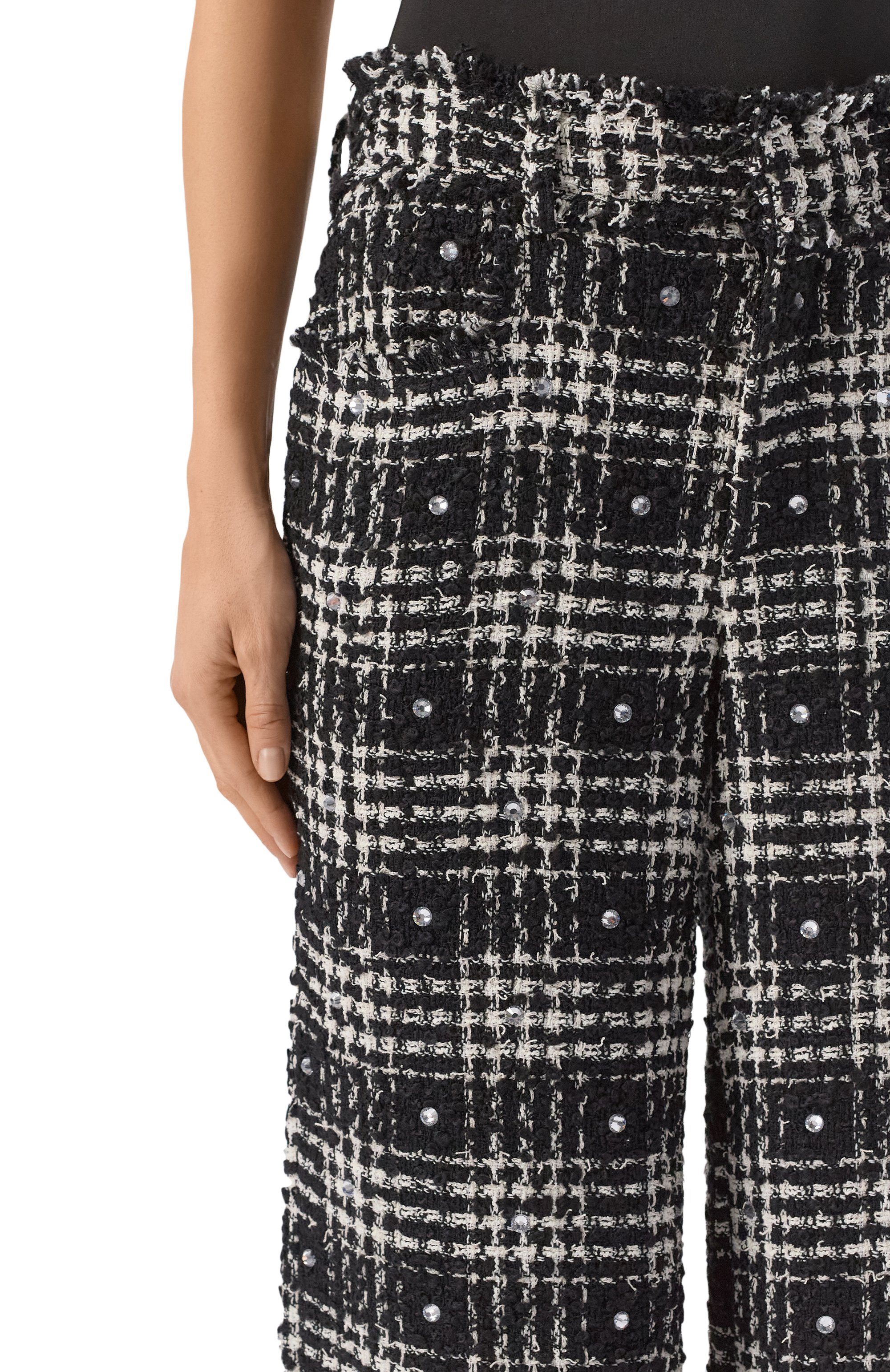 Твидовые брюки GIUSEPPE DI MORABITO черно-белого цвета по цене 92650 руб., арт. 05FWPA091C 05326, фото 5 Твидовые брюки GIUSEPPE DI MORABITO, арт. 05FWPA091C 05326, фото 5