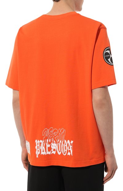 Хлопковая футболка HERON PRESTON оранжевого цвета по цене 39950 руб., арт. HMAA025S22JER003, фото 4 Хлопковая футболка HERON PRESTON, арт. HMAA025S22JER003, фото 4