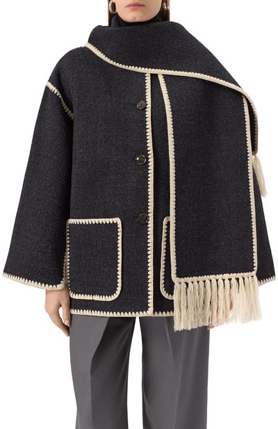 Шерстяное полупальто TOTEME, арт. 244-WR0918-FB0292, фото 3