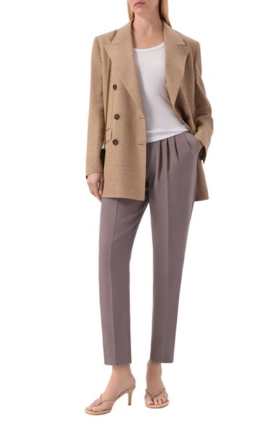 Шелковые брюки SAINT LAURENT серого цвета по цене 291000 руб., арт. 856580/Y6J78, фото 2 Шелковые брюки SAINT LAURENT, арт. 856580/Y6J78, фото 2