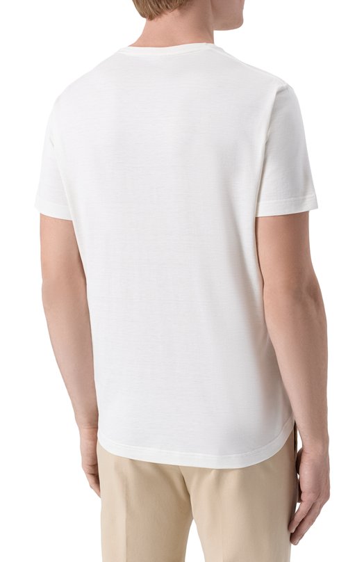 Футболка из шелка и хлопка Loro Piana FAF6128 Белый  FAF6128 Фото 4