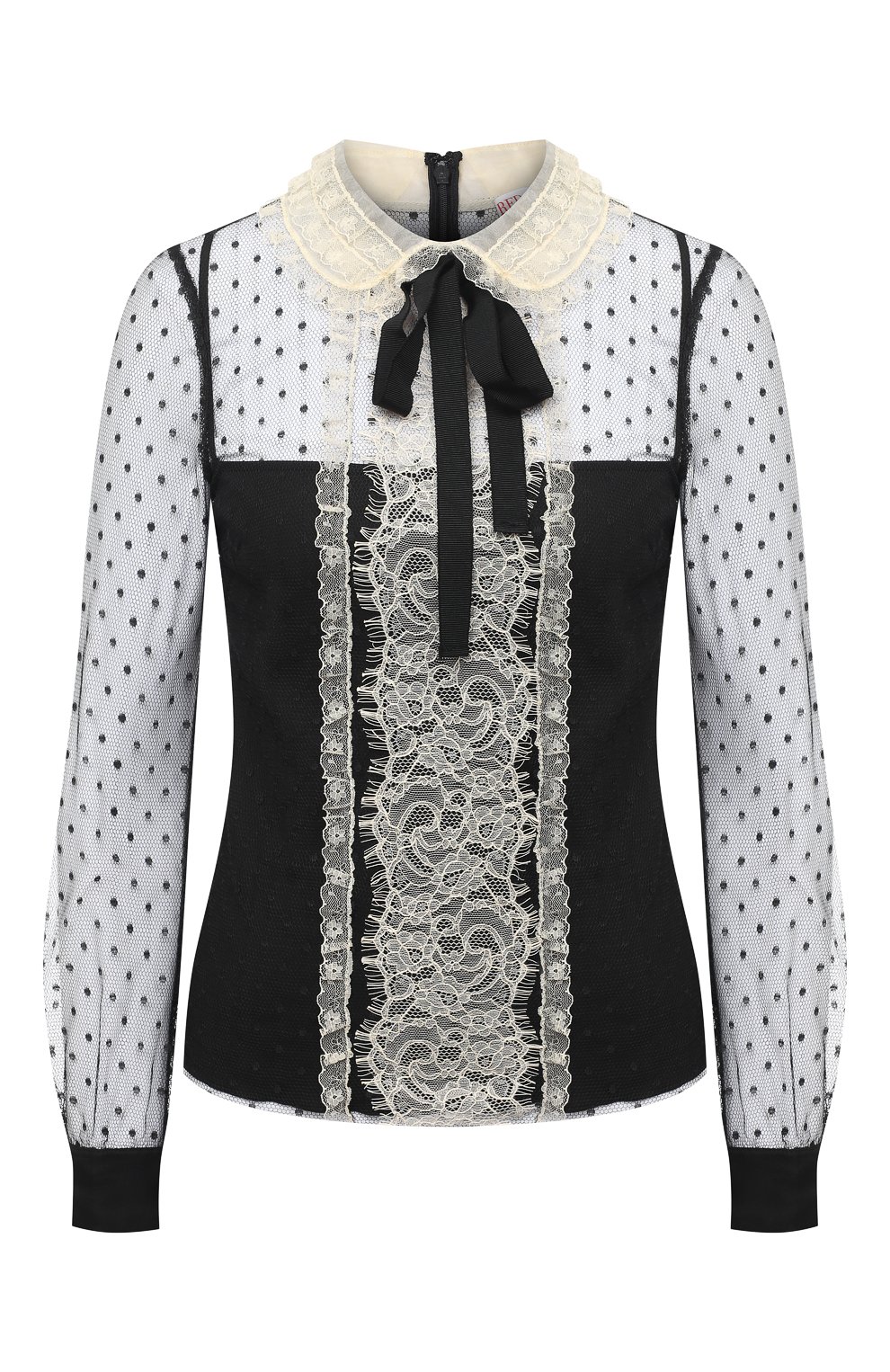 Блузка REDVALENTINO черно-белого цвета по цене 52100 руб., арт. VR3AB03Q/5QR, фото 1 Блузка REDVALENTINO, арт. VR3AB03Q/5QR, фото 1